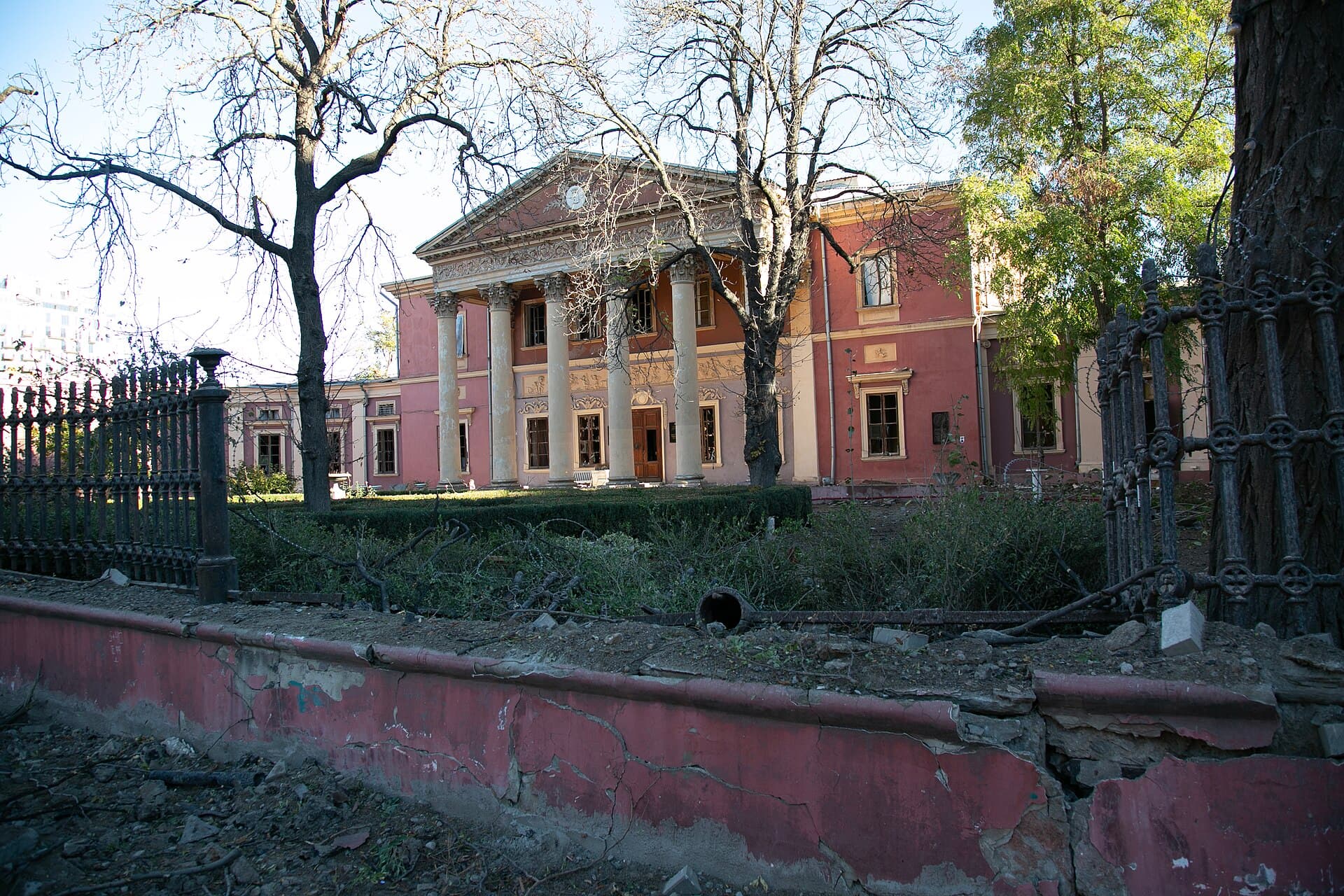 The Potocki Palace, home of the Odesa Fine Arts Museum, after the November 2023 strike